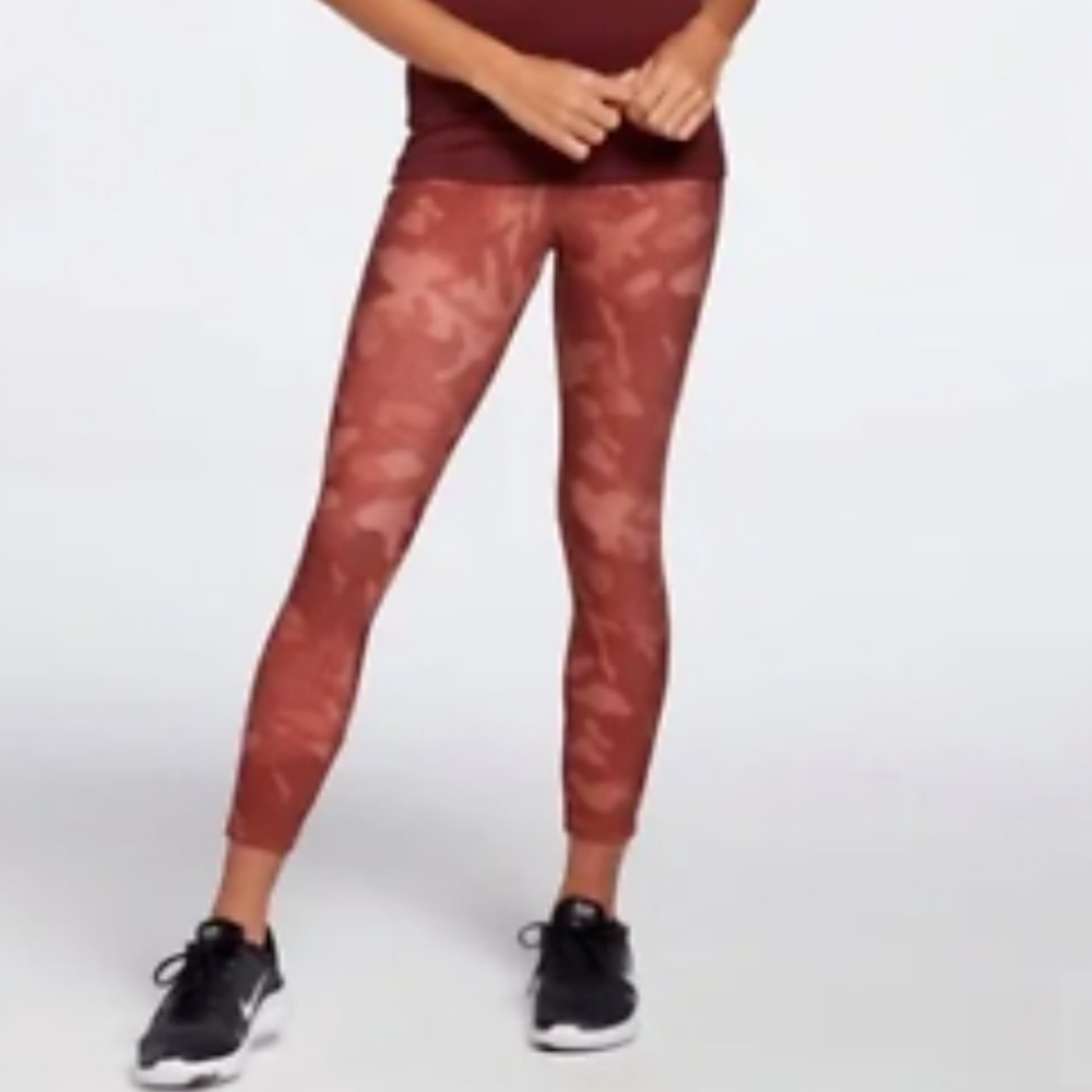 NWT CALIA Energize 7/8 Pocket Leggings Soft Camo Terra Cotta Brown Size XS